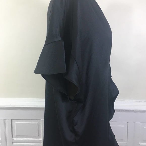 Victoria Secret Black Satin Ruffle Robe - Picture 6 of 6